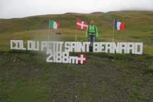 Met de hond op de Col du Petit-Saint-Bernard